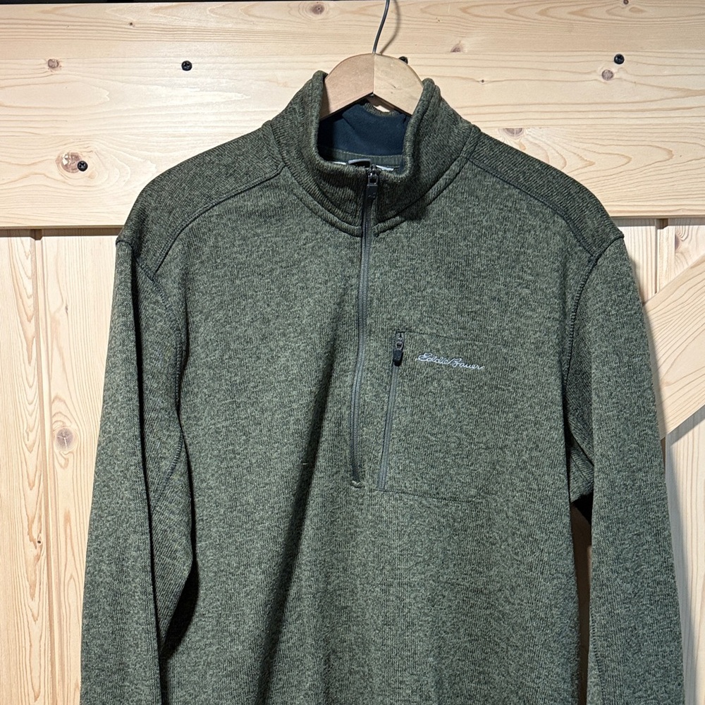 Eddie Bauer Olive Zip-Up Sweater